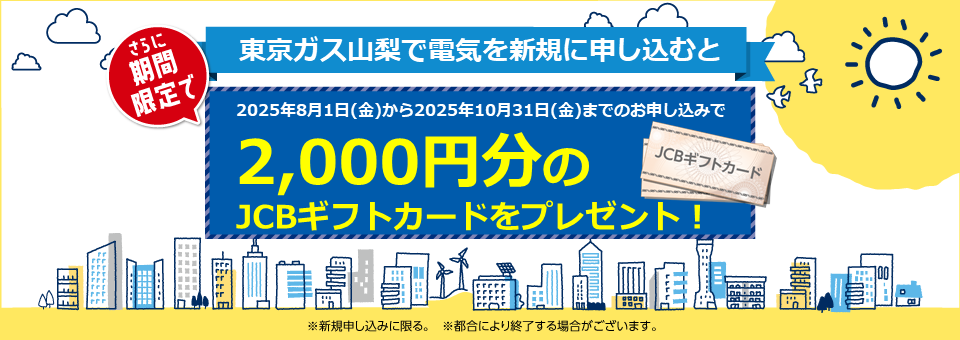 東京ガス山梨の電気は新電力販売量第１位！顧客満足度第１位！